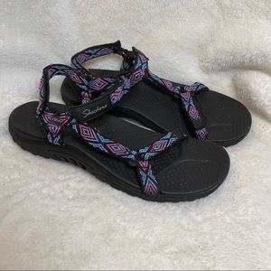 Skechers Outdoor Lifestyle Reggae Women’s Sandals Blue Pink Size US 9.